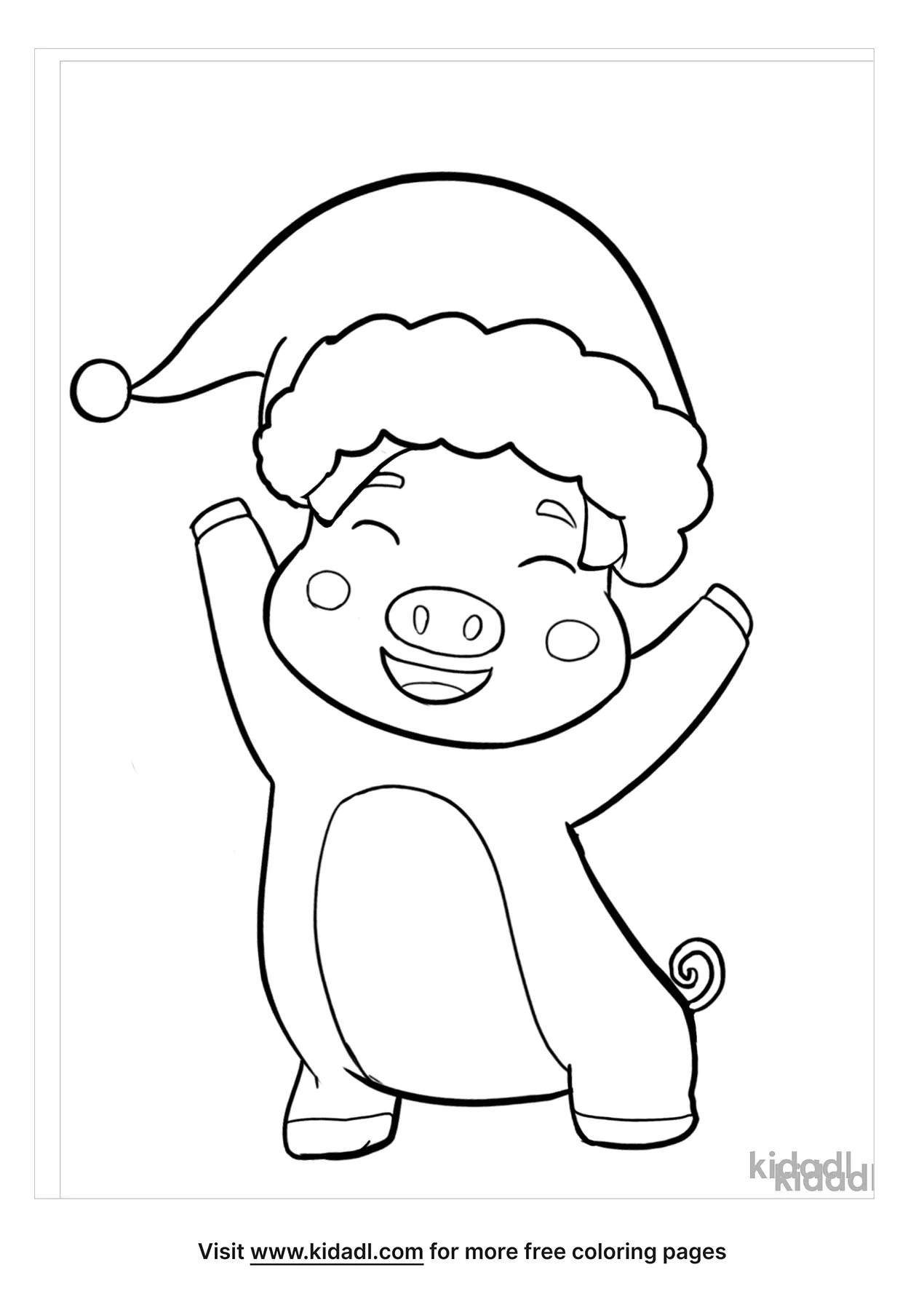 Christmas Pig Coloring Page