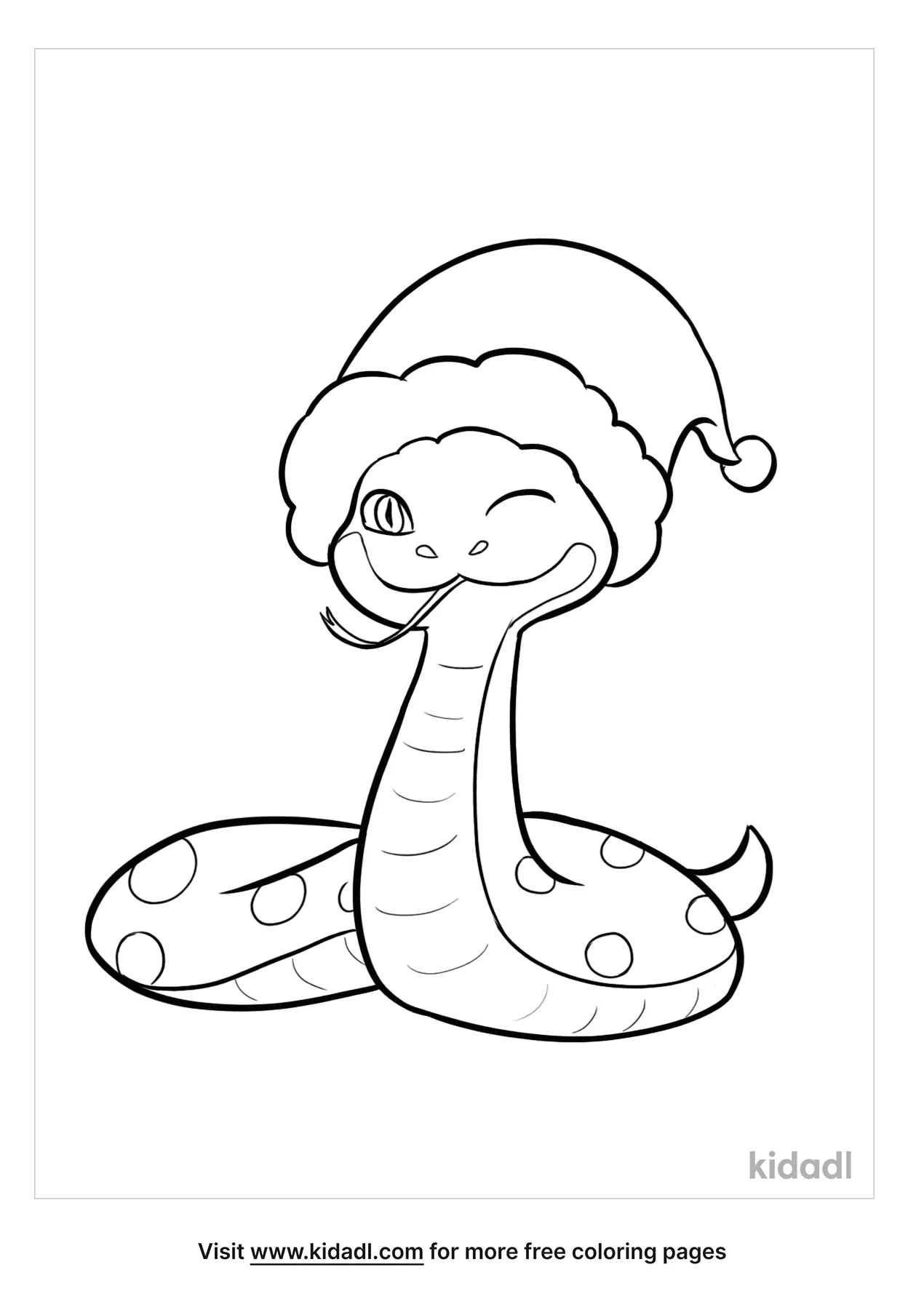 Christmas Snake Coloring Page