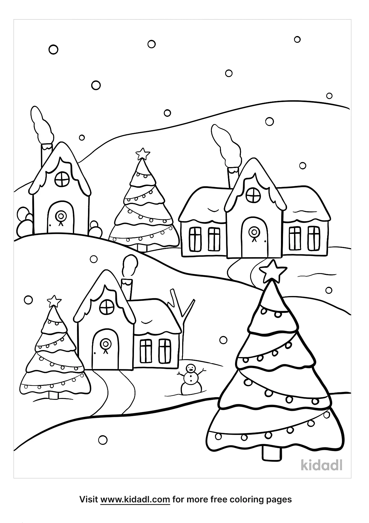 printable christmas village coloring pages