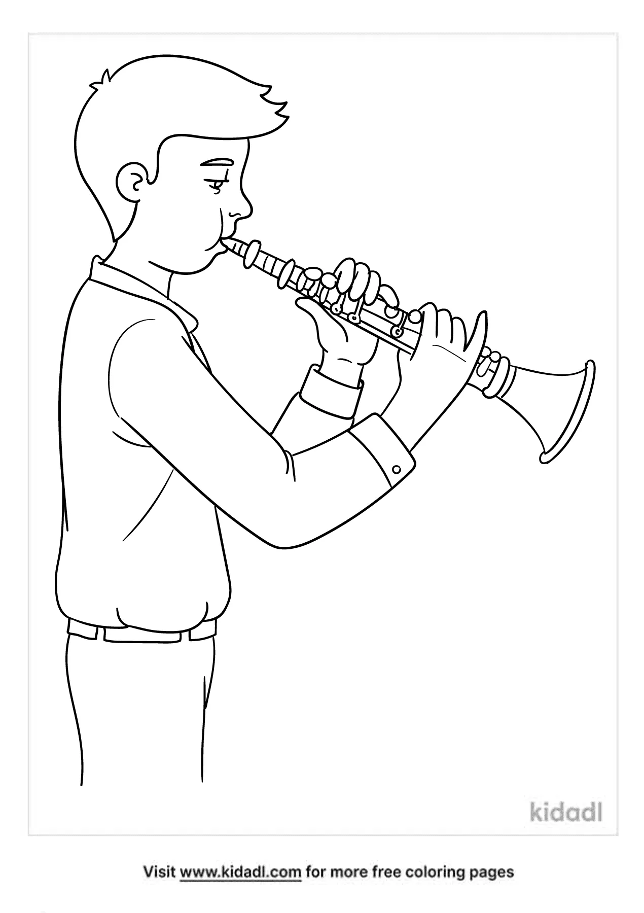 Free Clarinet Coloring Page | Coloring Page Printables | Kidadl