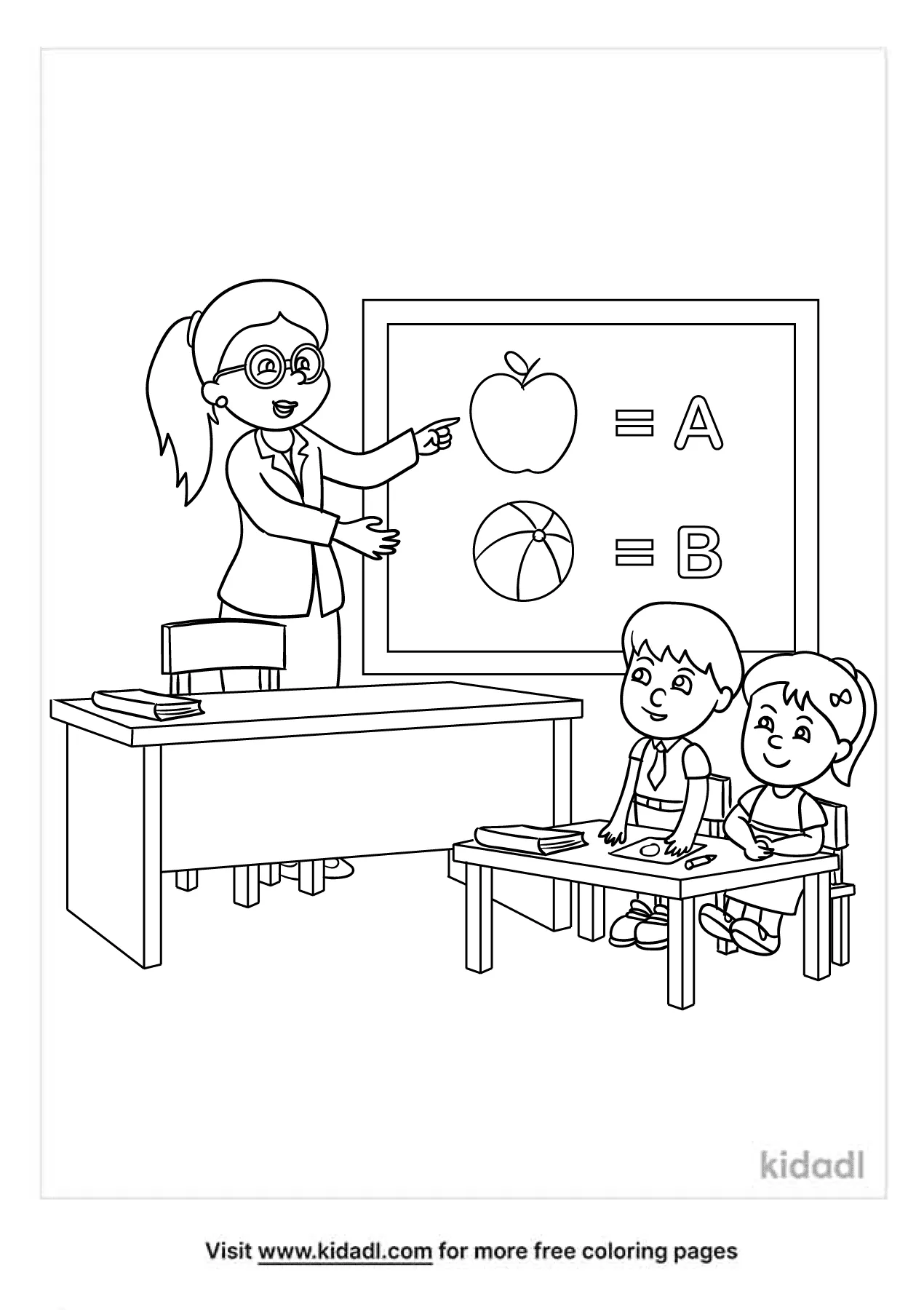 Free Classroom Coloring Page | Coloring Page Printables | Kidadl