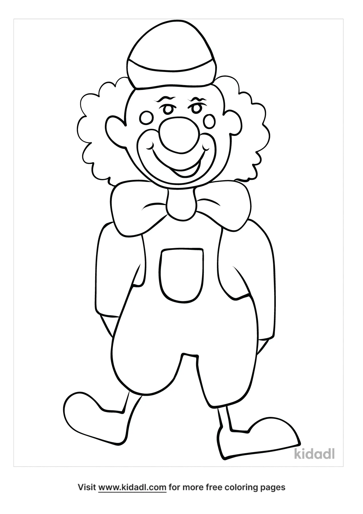 Free Clown Cartoon Coloring Page | Coloring Page Printables | Kidadl