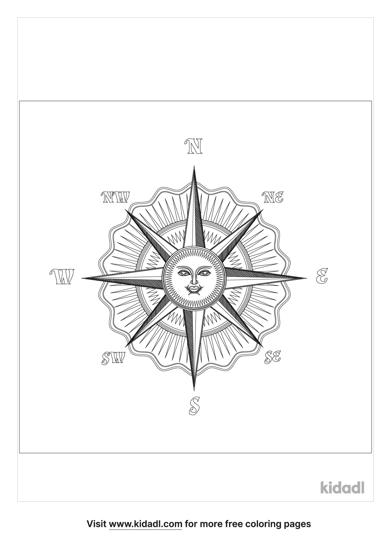 coloring pages compass rose