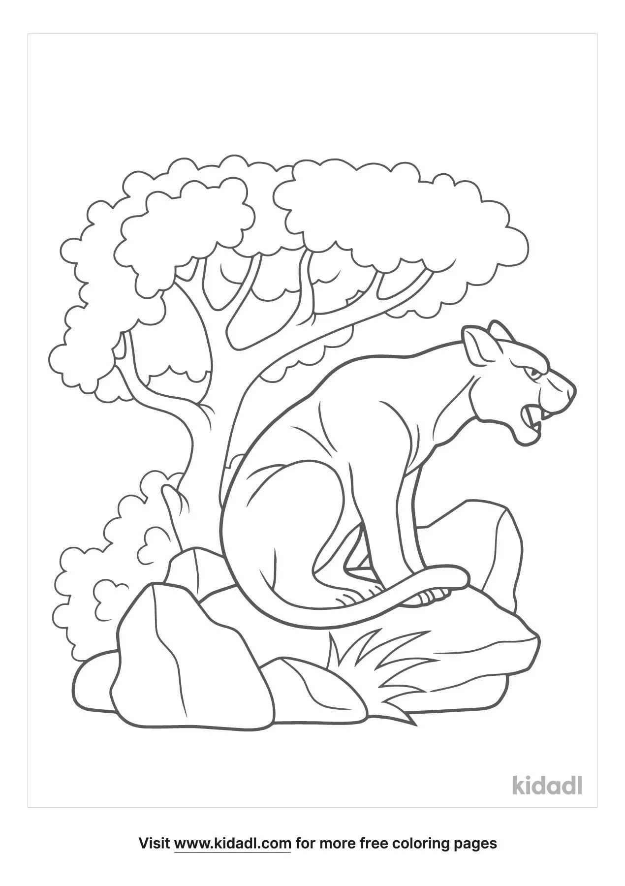 Cougar Coloring Pages Free Animals Coloring Pages Kidadl