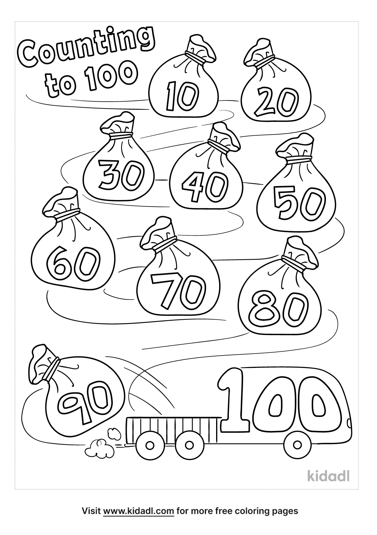 Counting To 100 Coloring Page