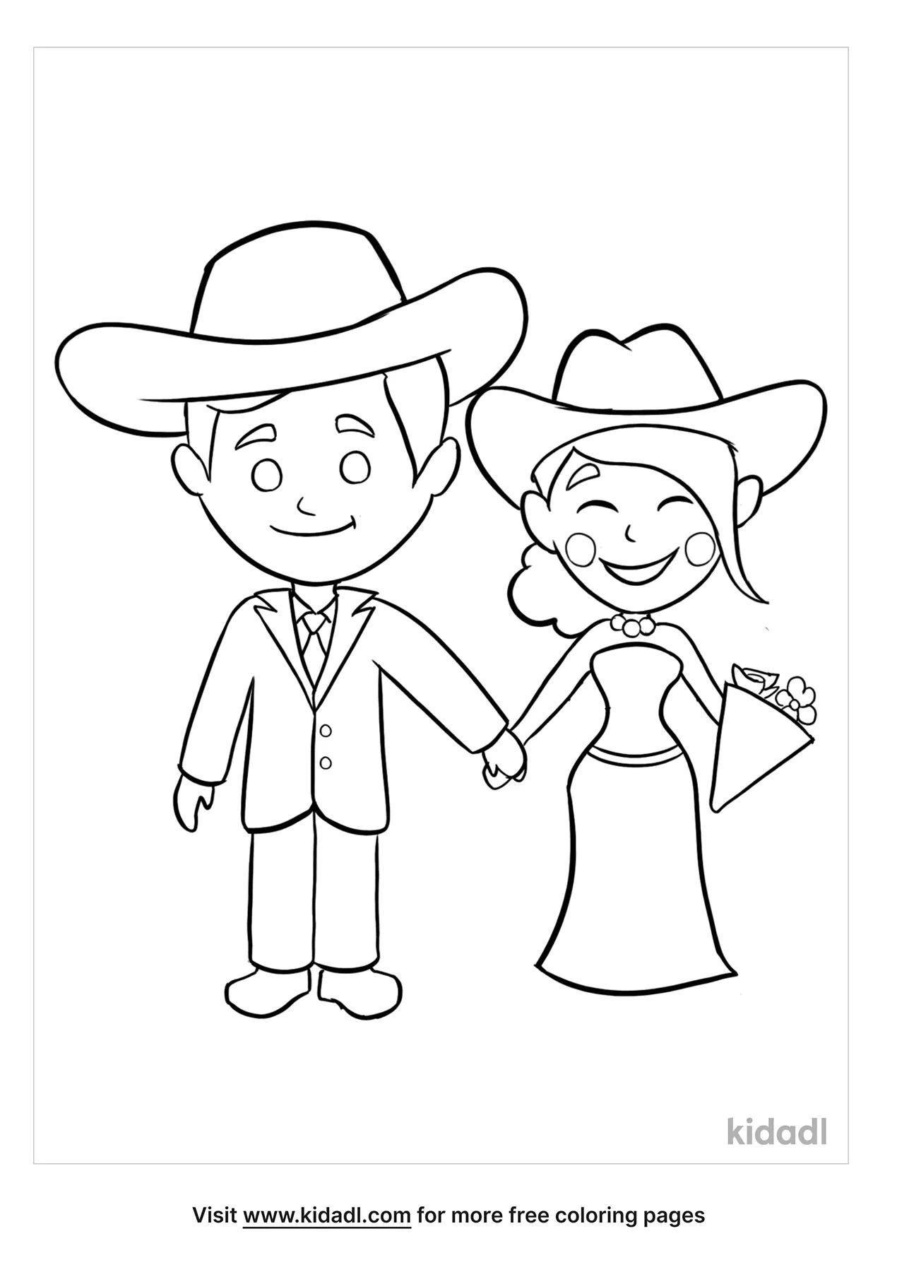 cowboy scene coloring page