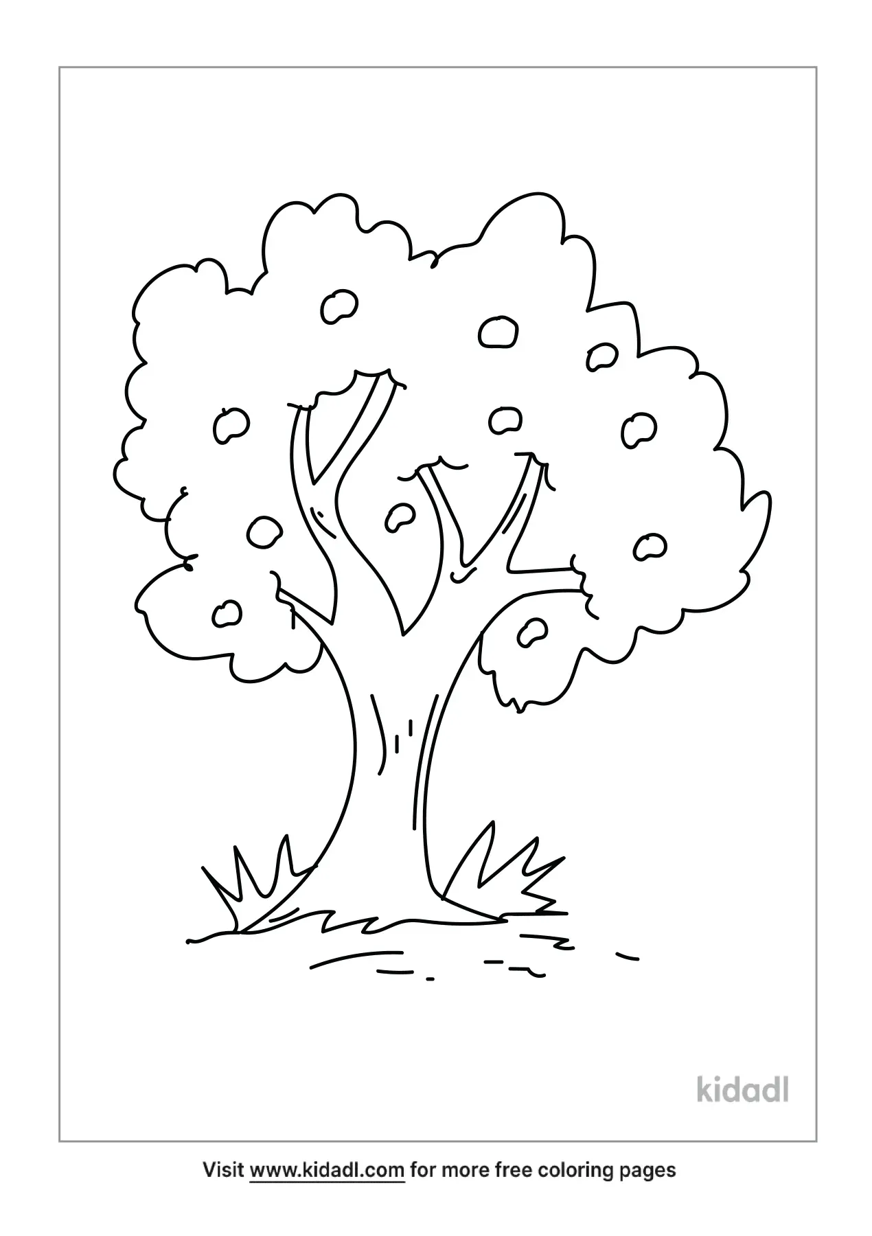 Peach Tree Coloring Page | Free Trees Coloring Page | Kidadl