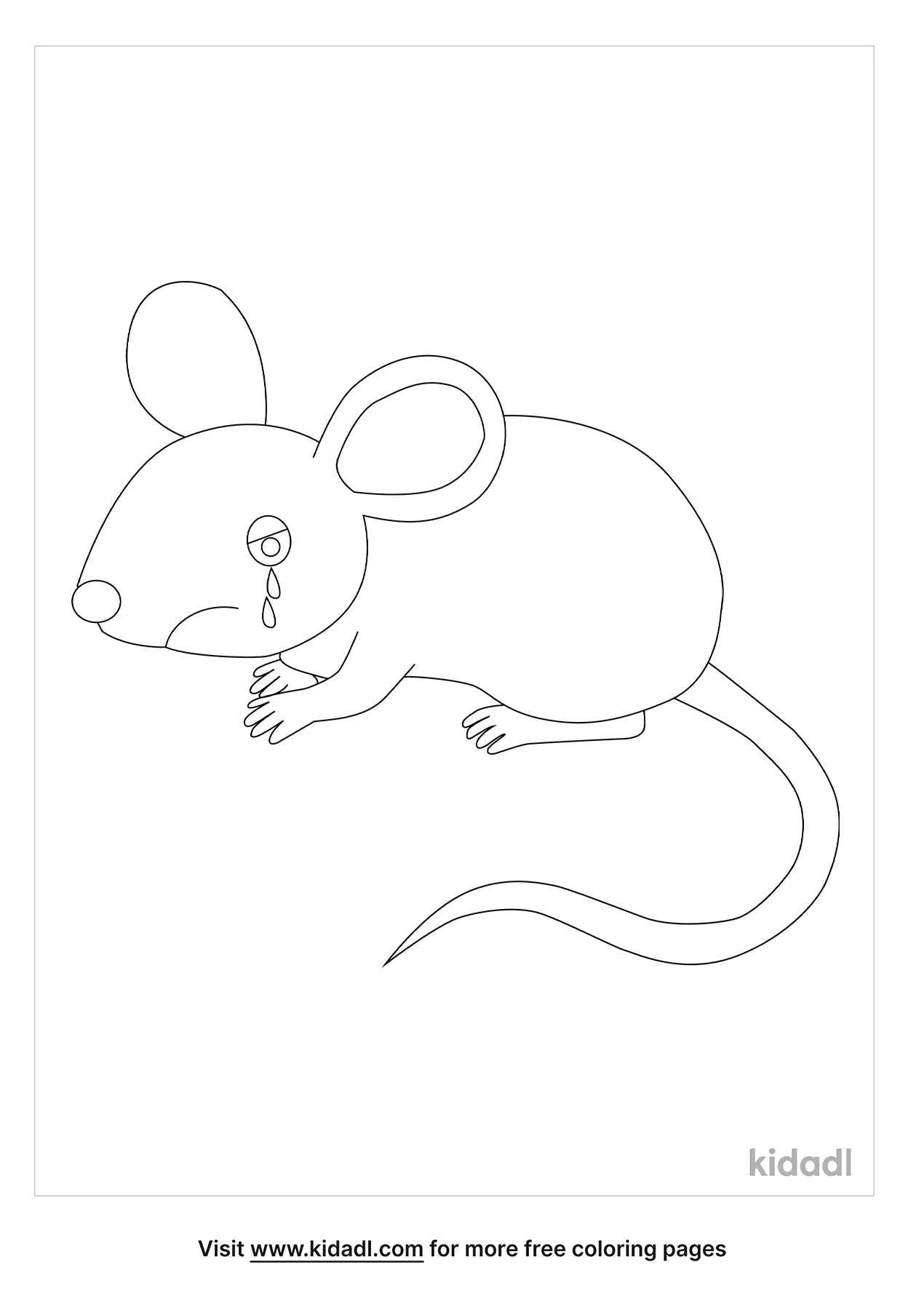 Crying Mouse Coloring Page