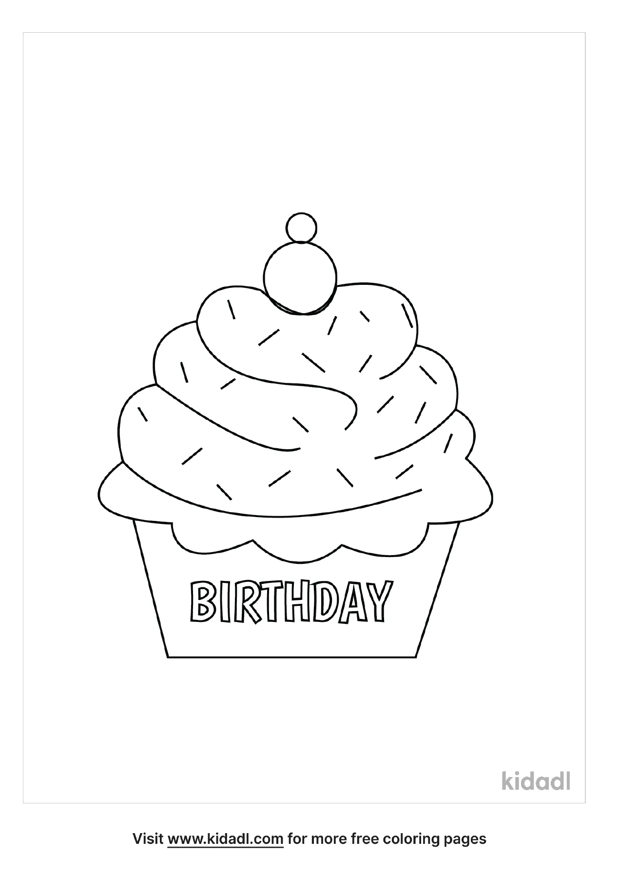 Free Cupcake Birthday Coloring Page | Coloring Page Printables | Kidadl