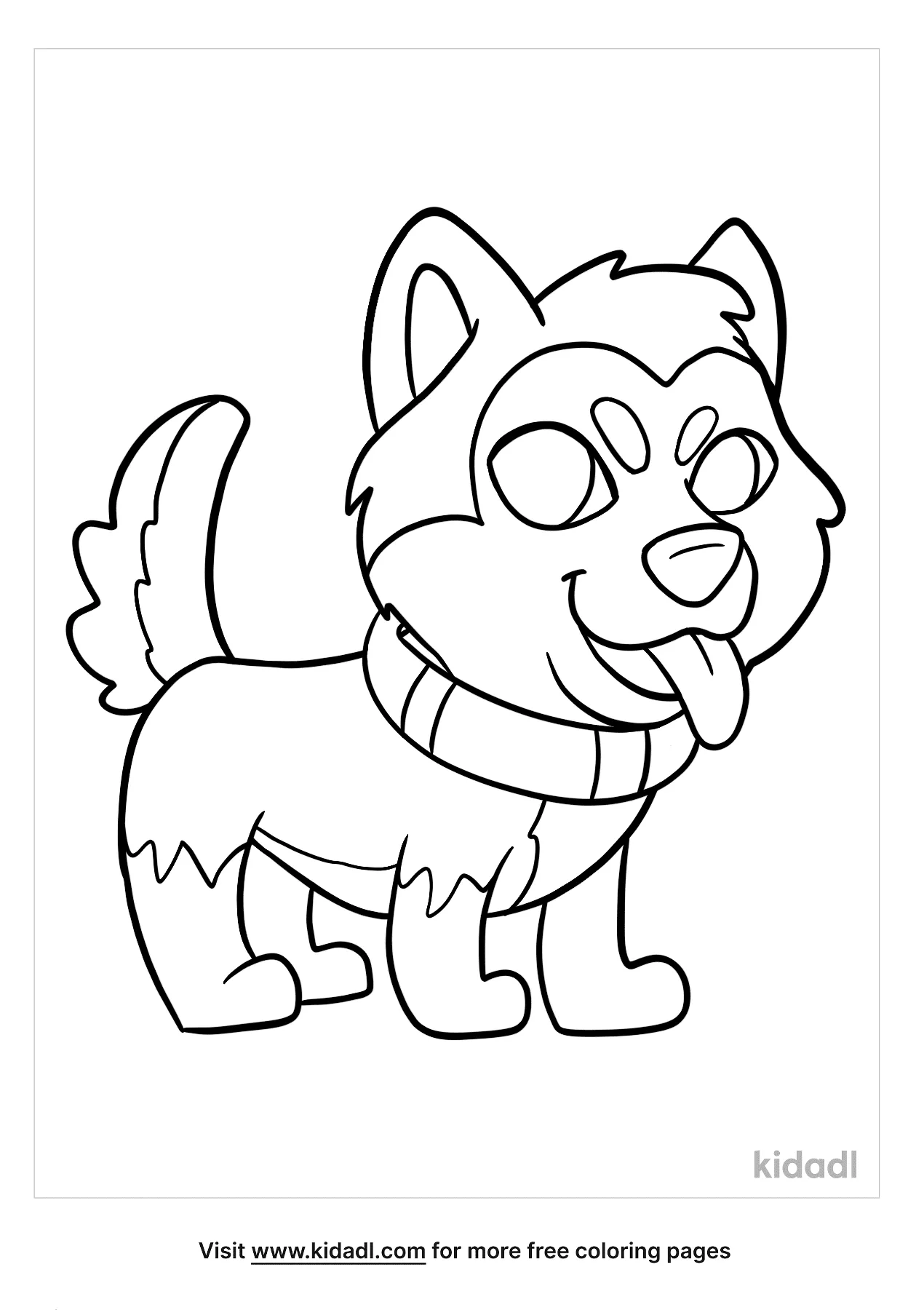 Free Cute Baby Husky Coloring Page | Coloring Page Printables | Kidadl