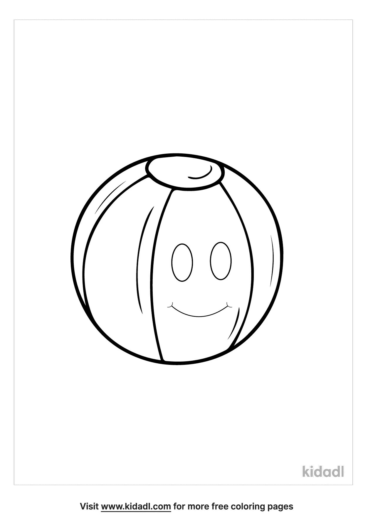 Cute Beach Ball Coloring Page
