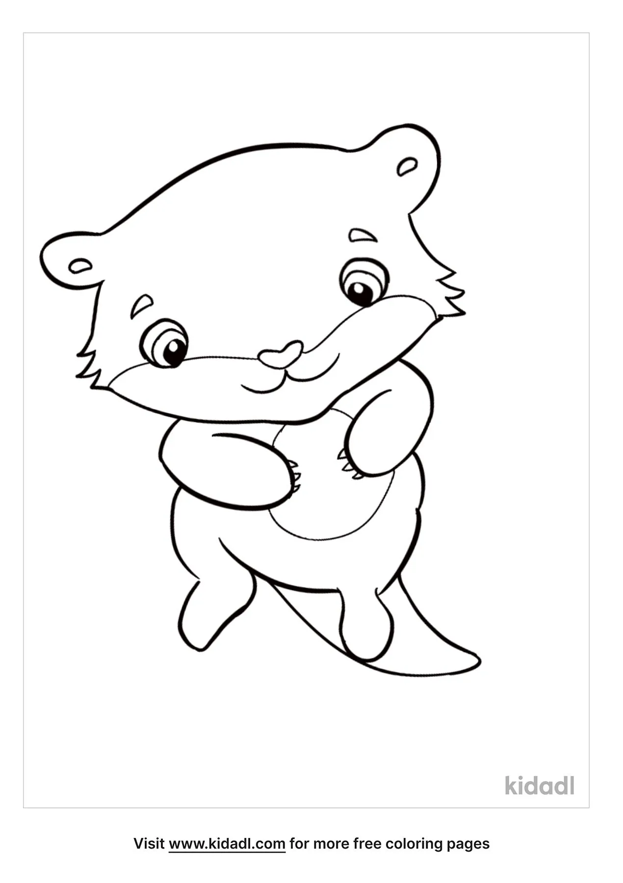 Free Cute Cartoon Baby Sea Otter Coloring Page | Coloring Page Printables |  Kidadl