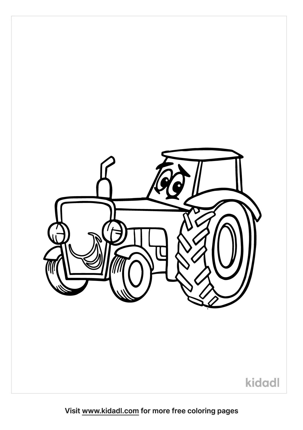 Cute Farm Tractor Coloring Page