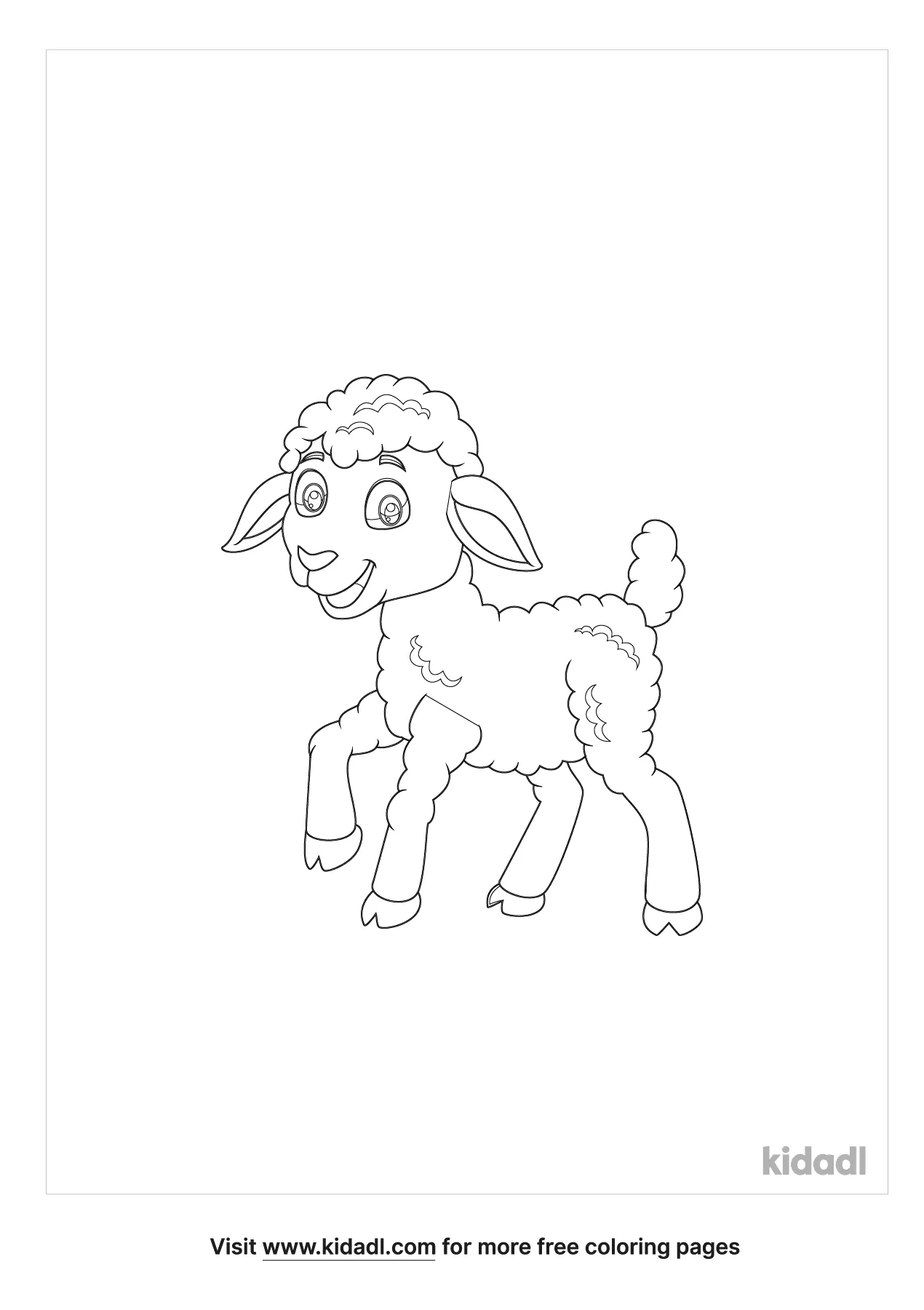 Cute Lambs Coloring Page