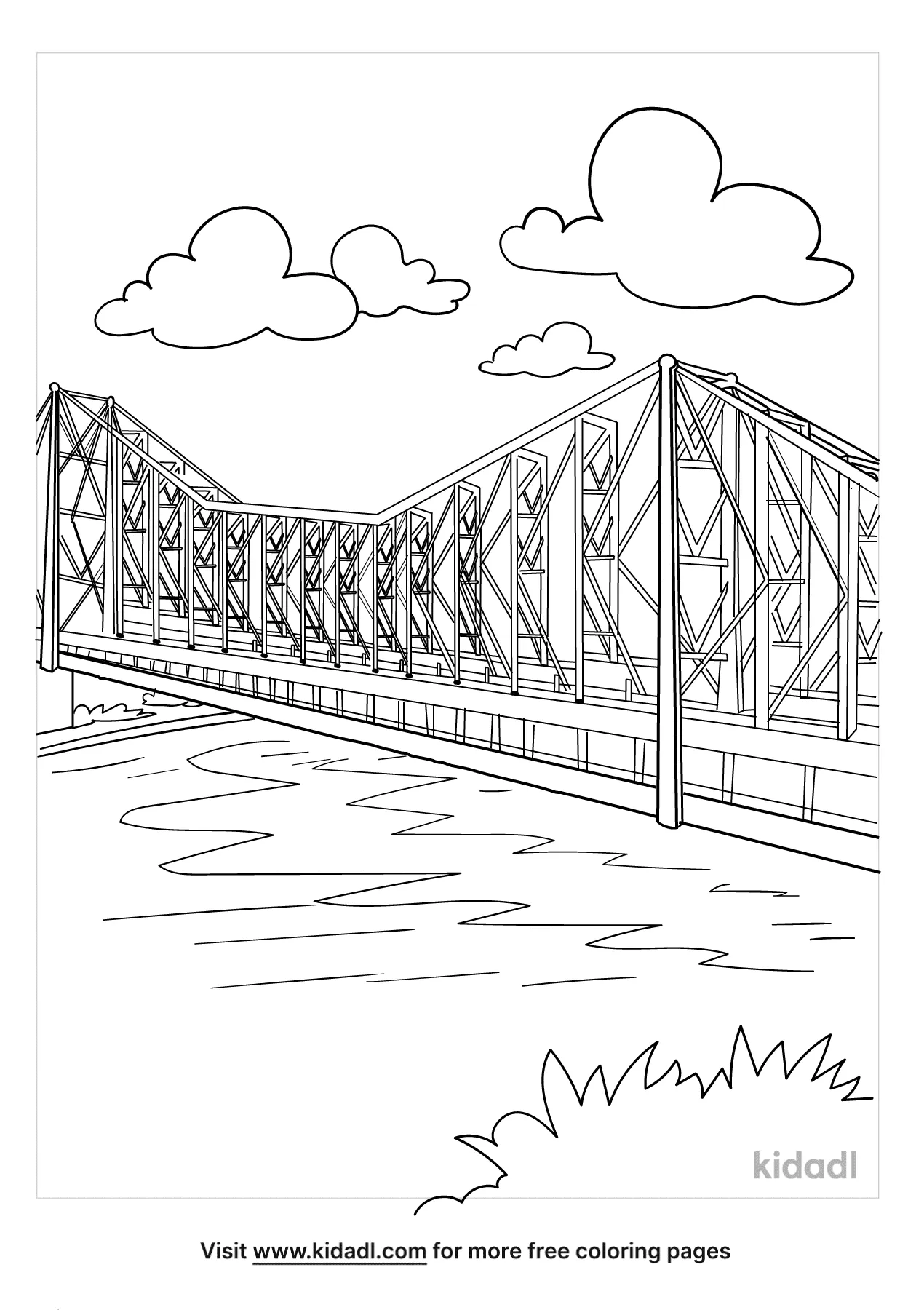 Free Detailed Bridge Coloring Page | Coloring Page Printables | Kidadl