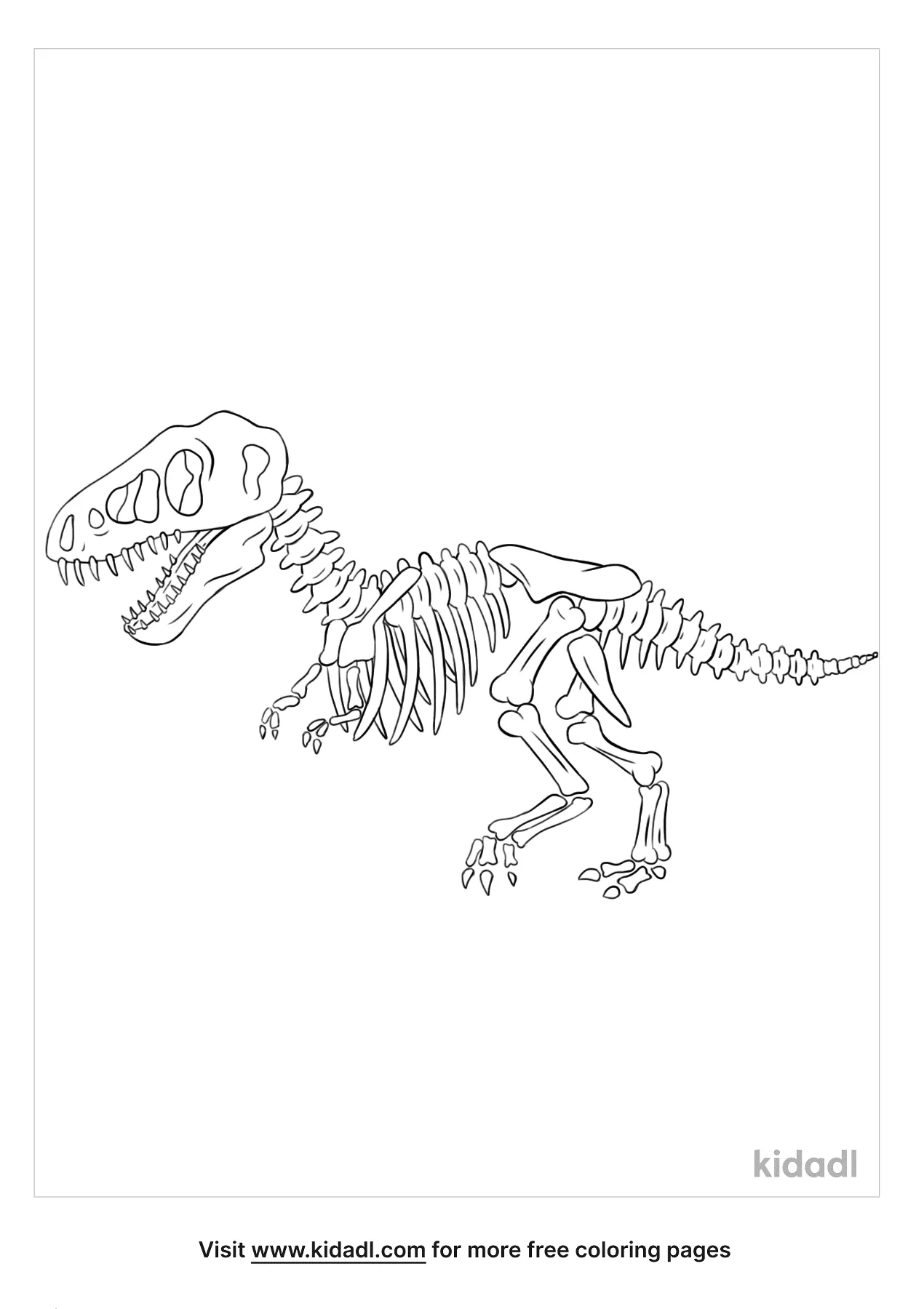 t rex skeleton coloring pages