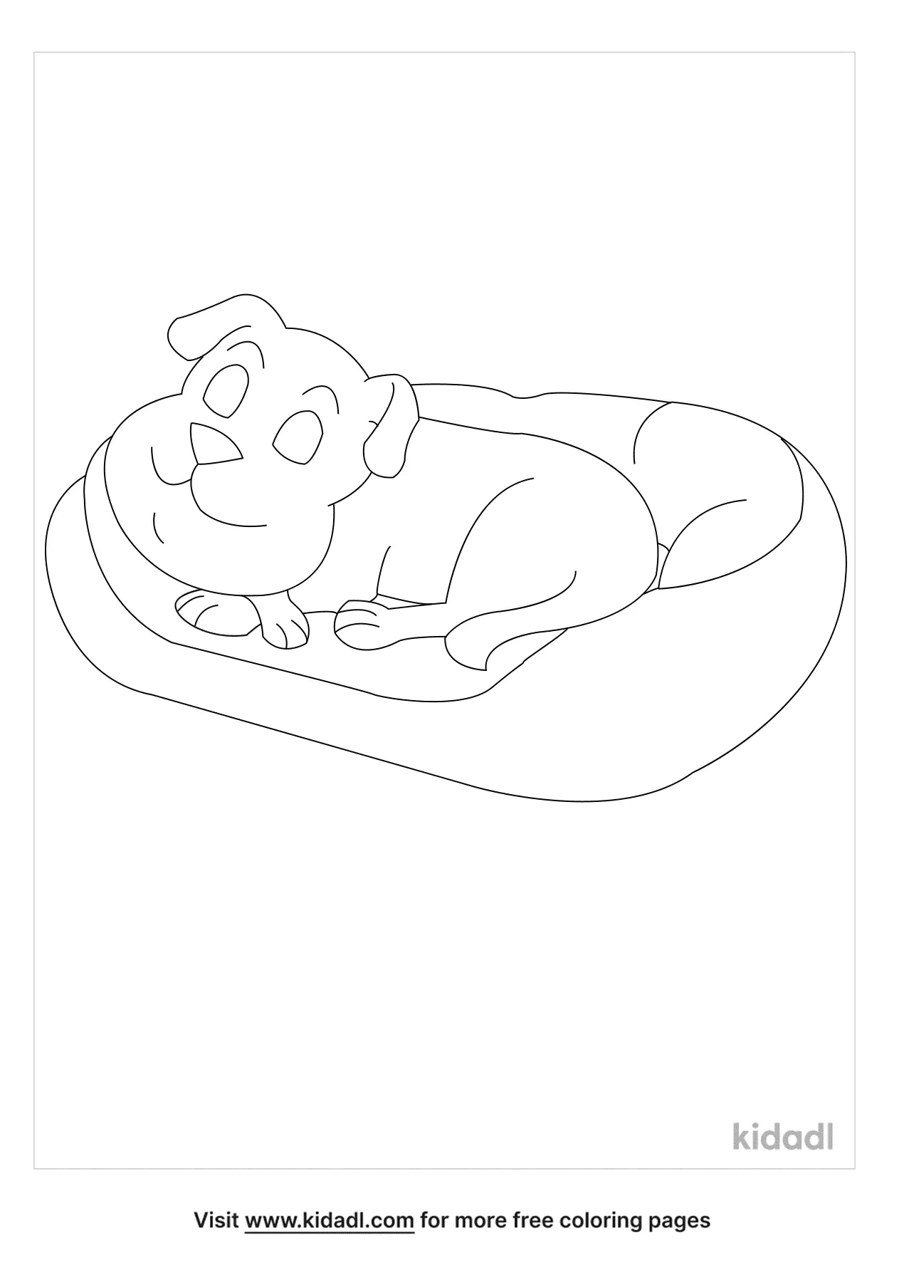 dog bed coloring pages