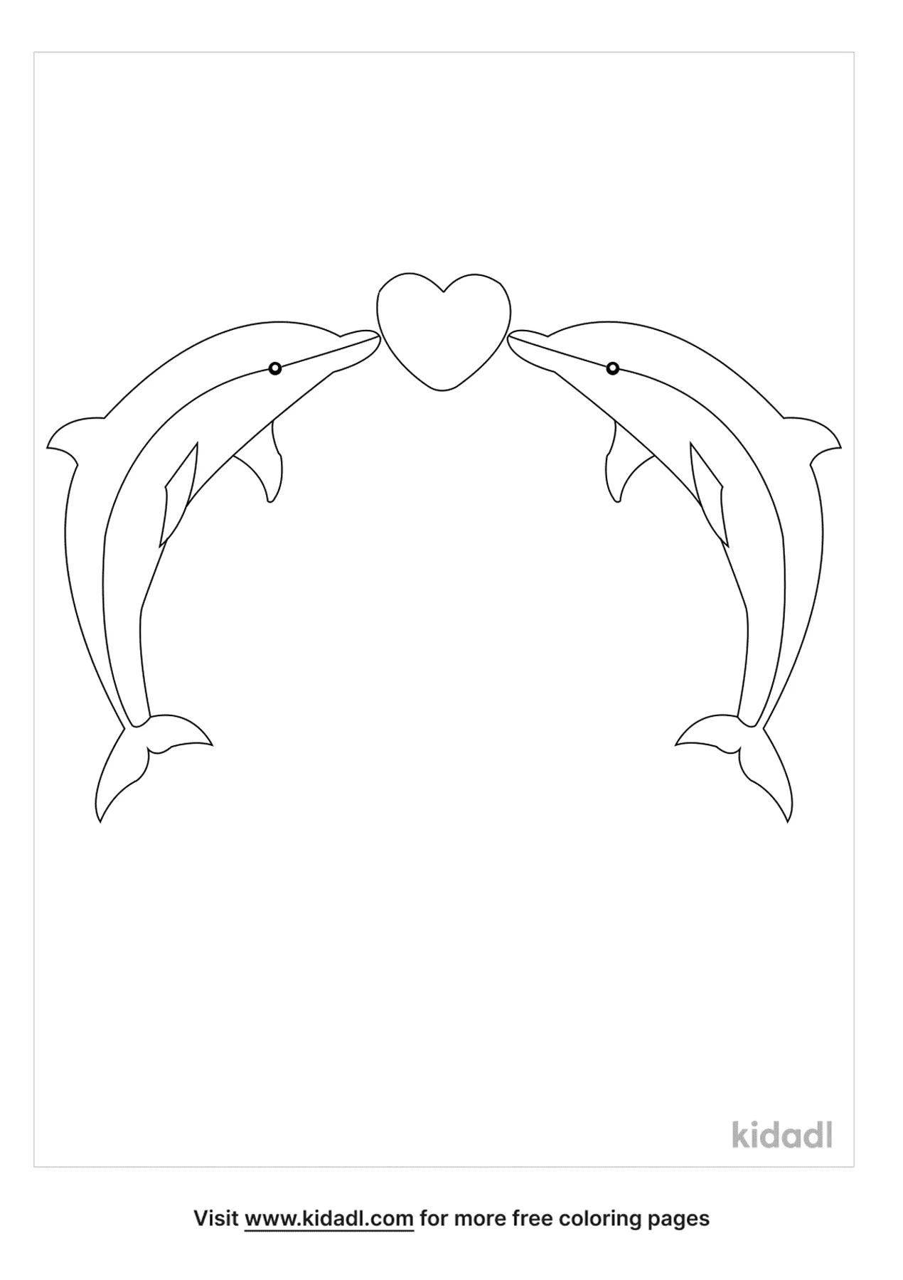 Dolphins In Love Coloring Page