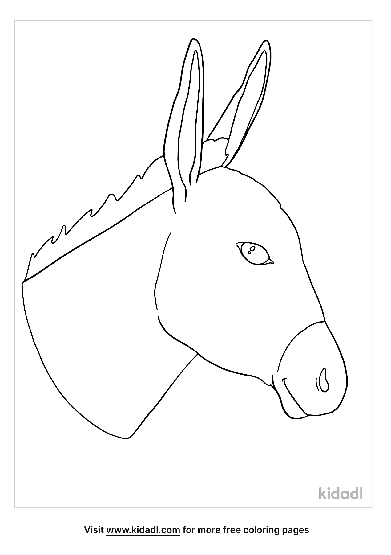 Donkey Head Coloring Page   Free Mammals Coloring Page   Kidadl