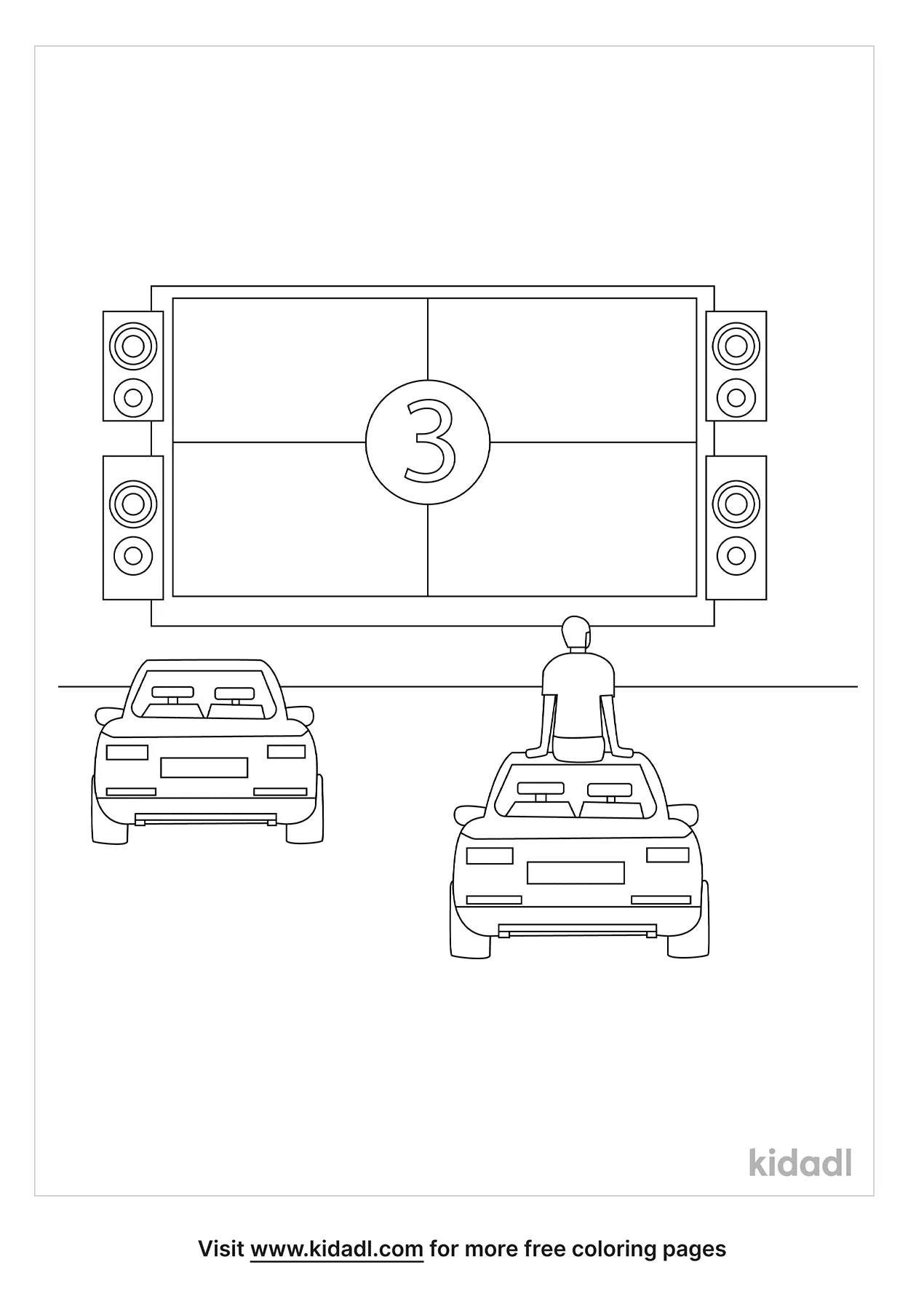 Drive-In Movie Coloring Page