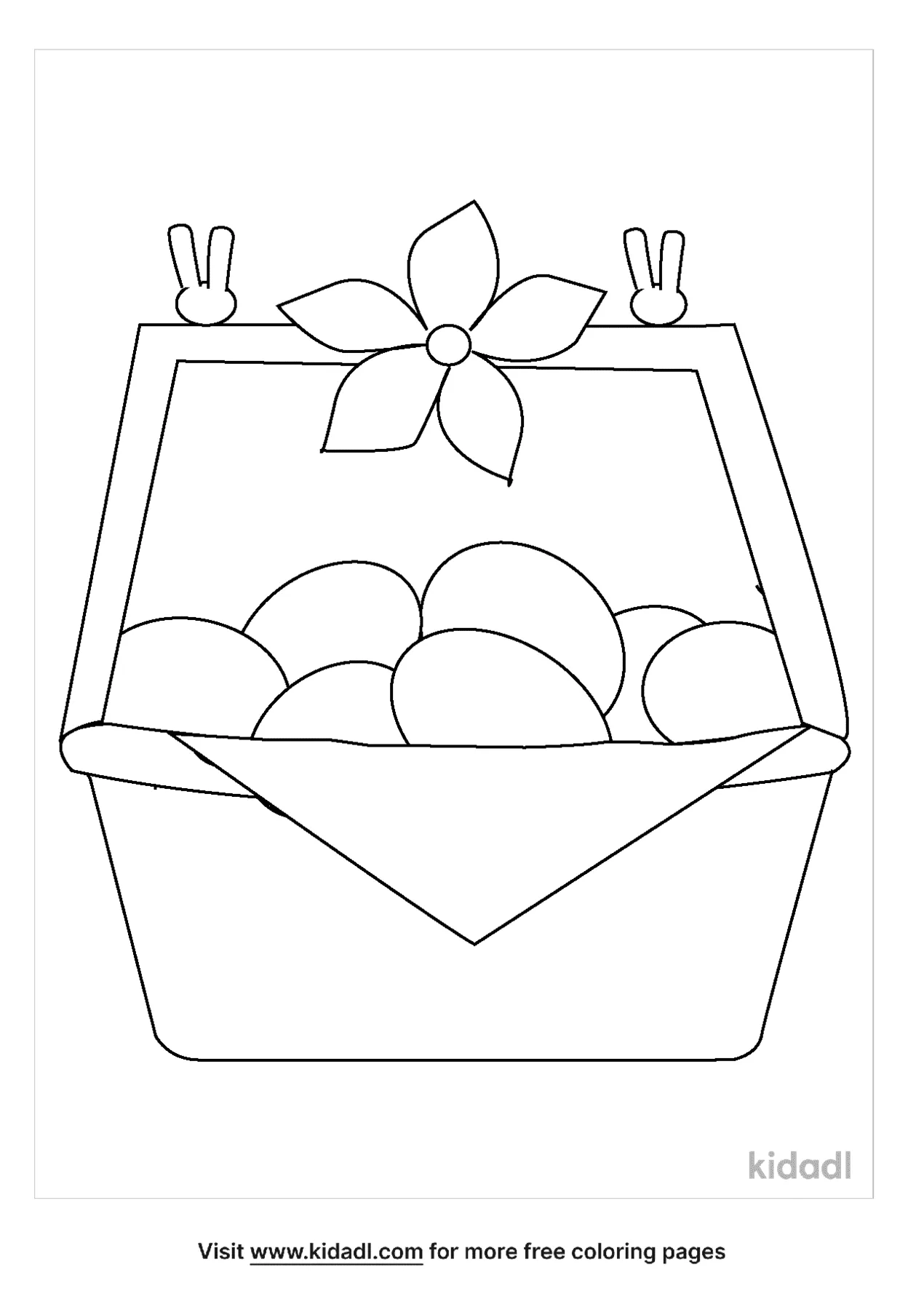 Easter Basket Outline Coloring Page