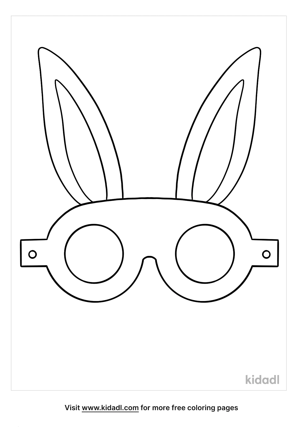 Easter Bunny Glasses Coloring Page