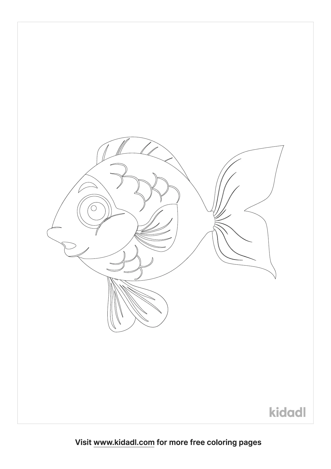 Easy Fish For Kids Coloring Page