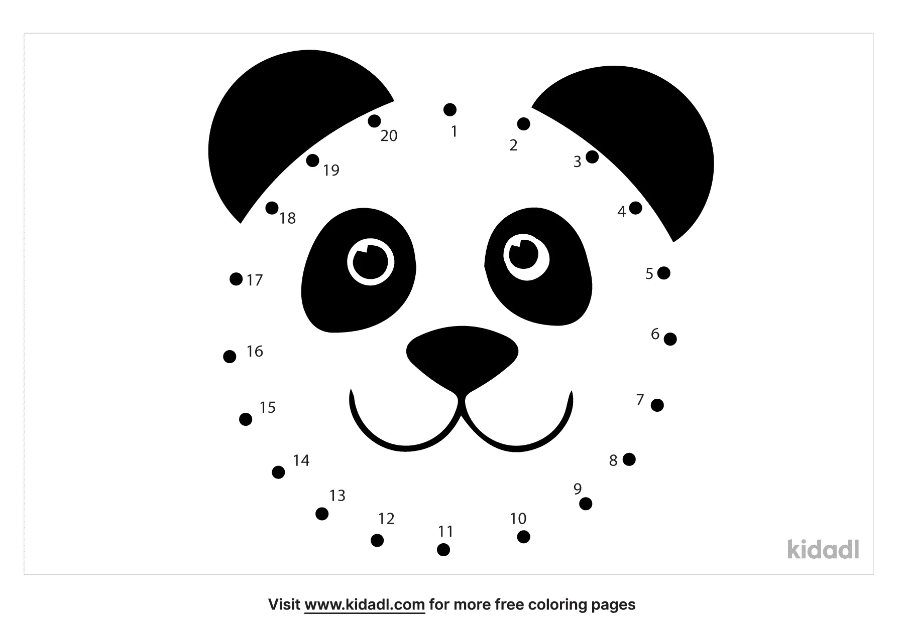 Free Animal Faces - easy | Free Dot to Dot Printables | Kidadl