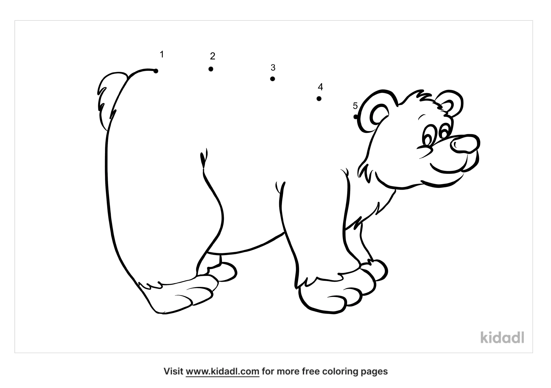 Free Bear Easy 1 5 Dot To Dot Printables For Kids Kidadl