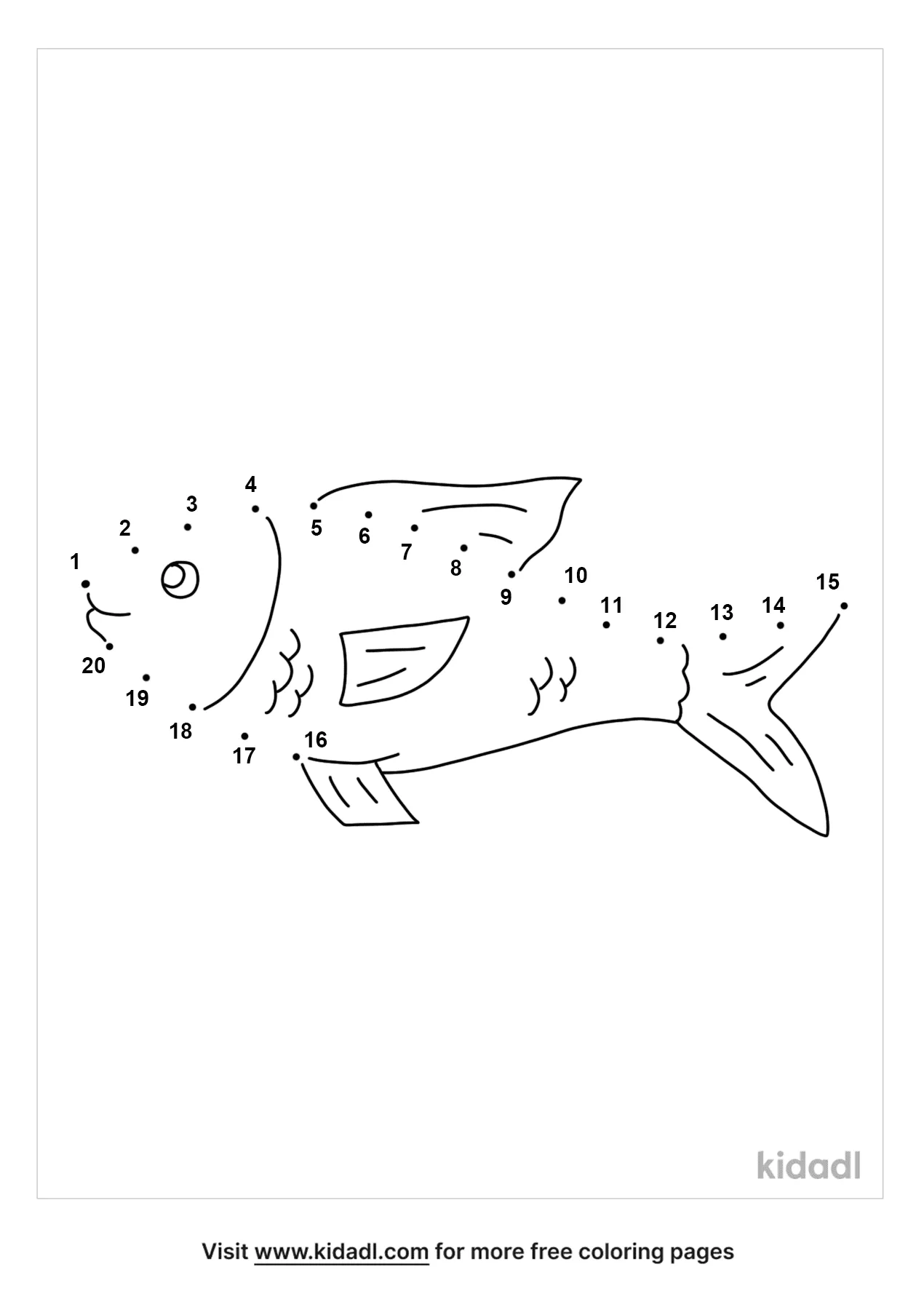 Free Fish - easy | Free Dot to Dot Printables | Kidadl