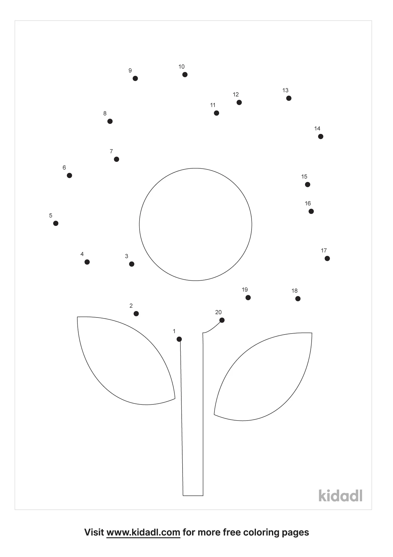 Free Flowers Easy 1 Dot To Dot Printables For Kids Kidadl