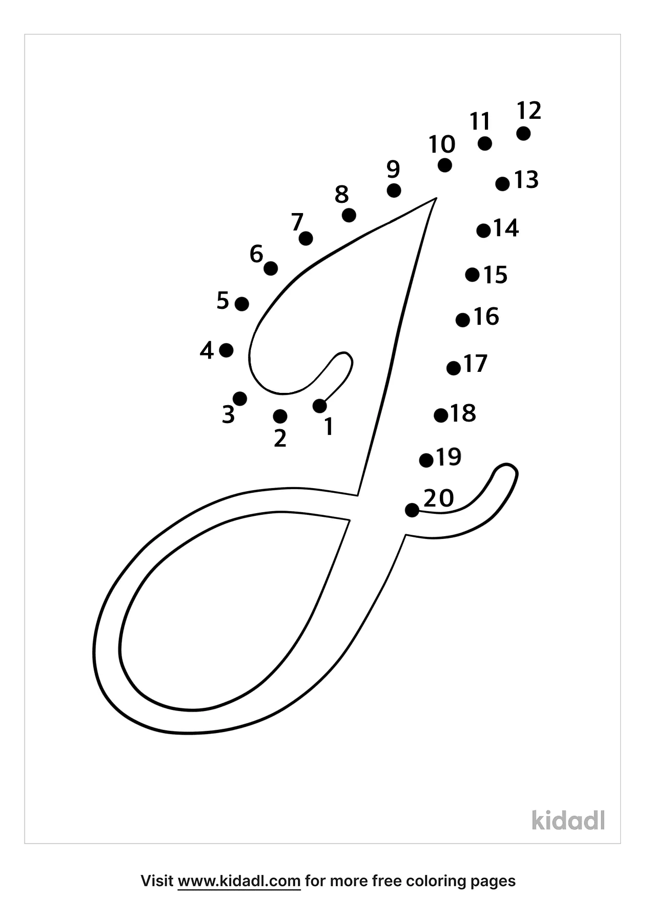 Free Letter J Easy 1 Dot To Dot Printables For Kids Kidadl