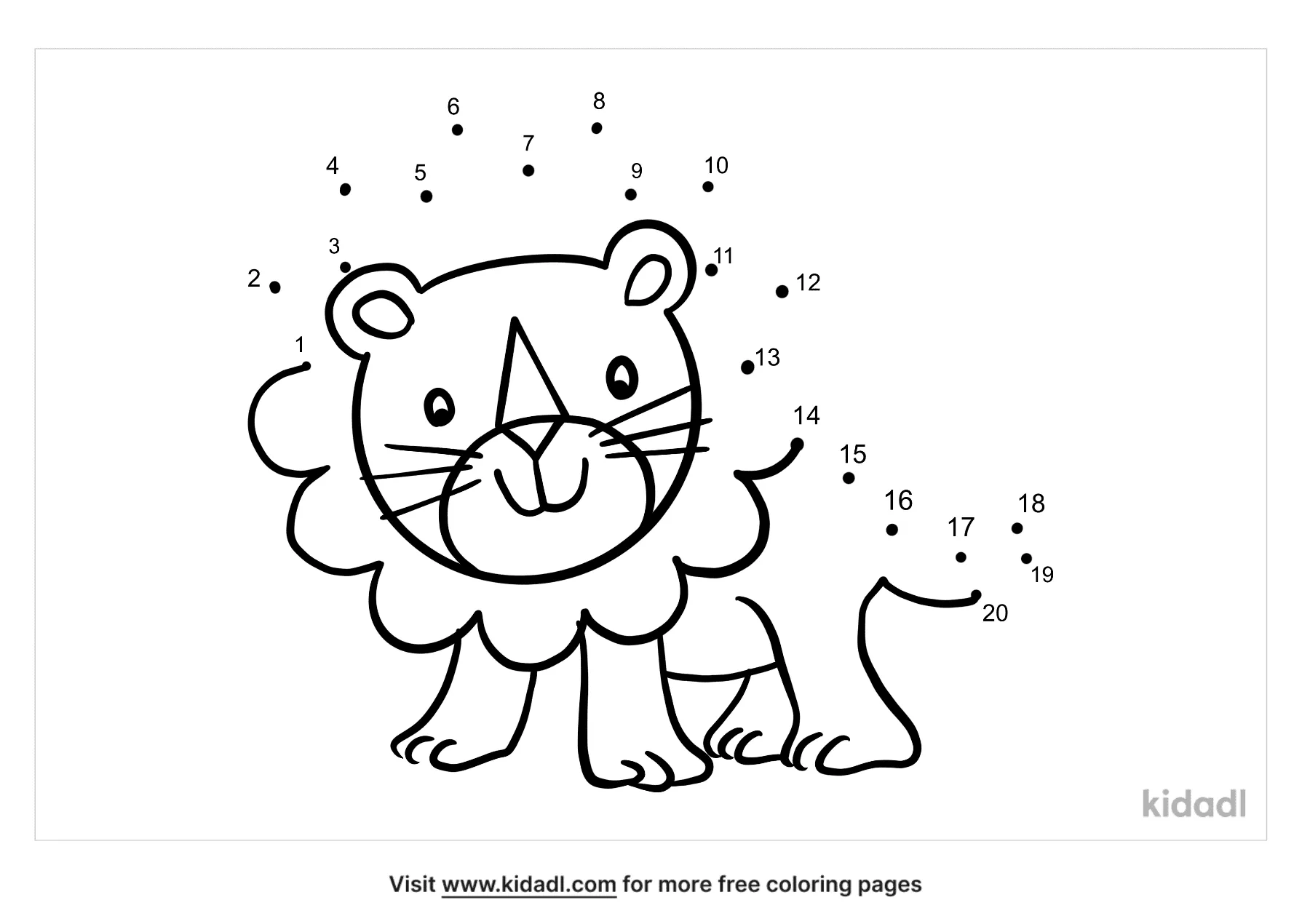 Free Nocturnal Animal Medium 20 20 Dot to Dot Printables For Kids ...