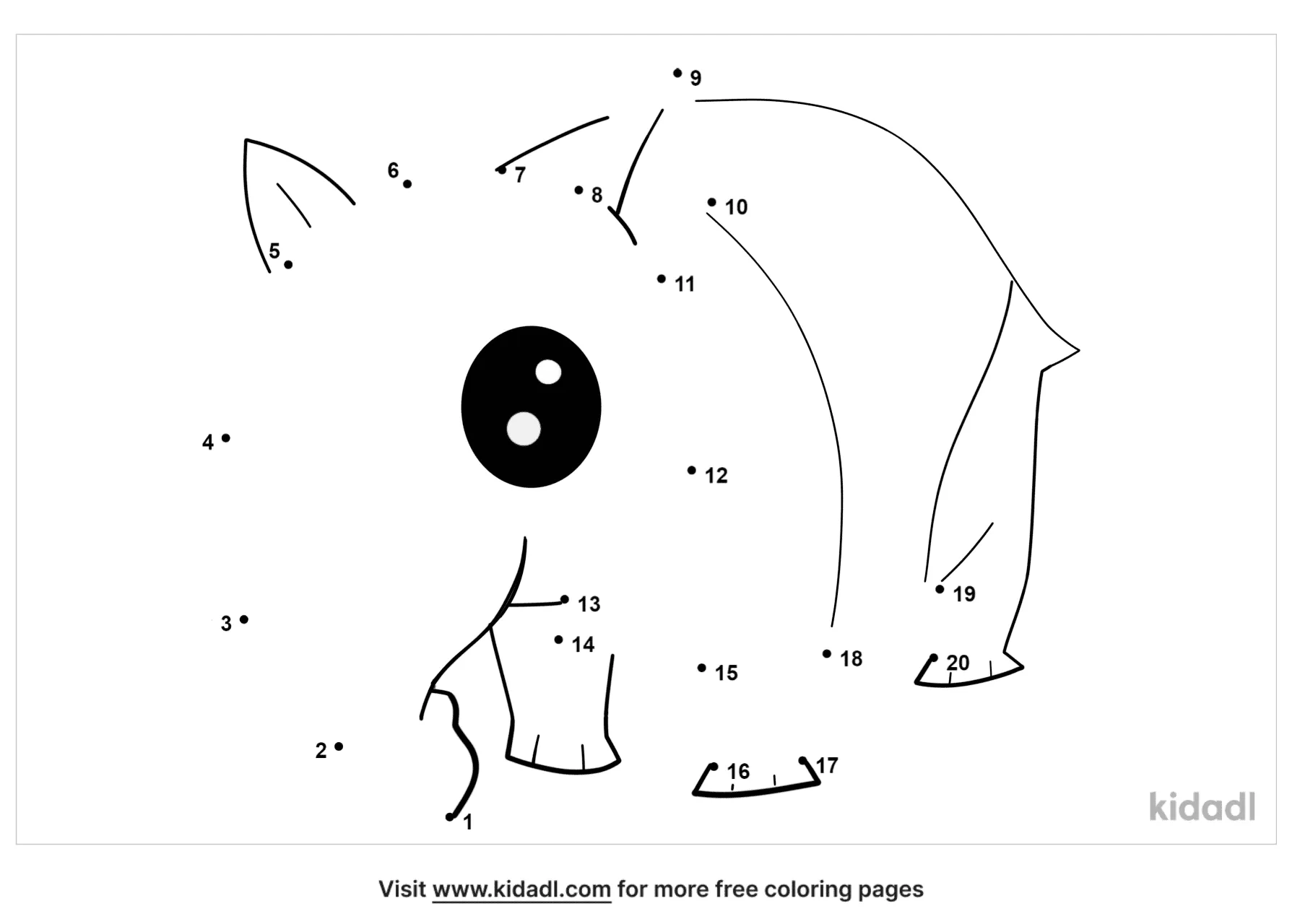 Free Animal Easy 1 Dot To Dot Printables For Kids Kidadl