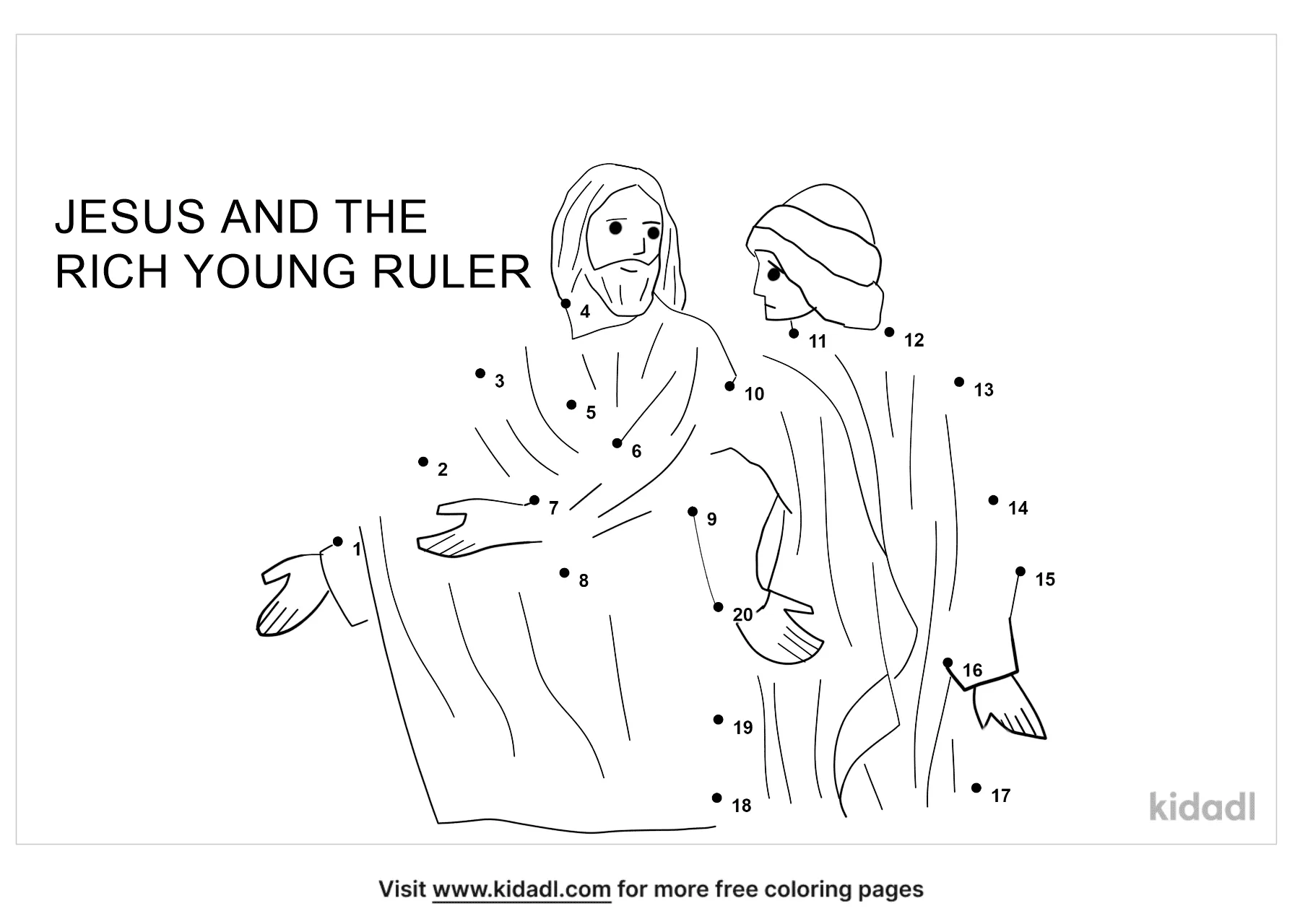 free the rich young ruler easy 1 20 dot to dot printables for kids kidadl