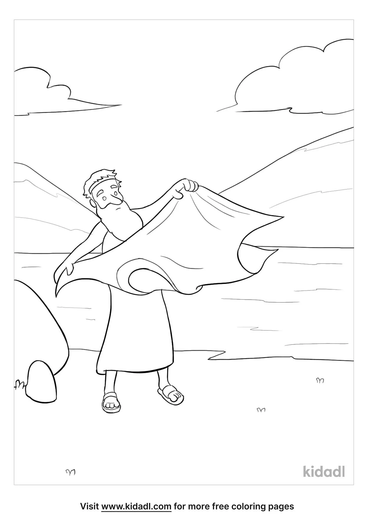 Free Elijah's Mantle Coloring Page | Coloring Page Printables | Kidadl