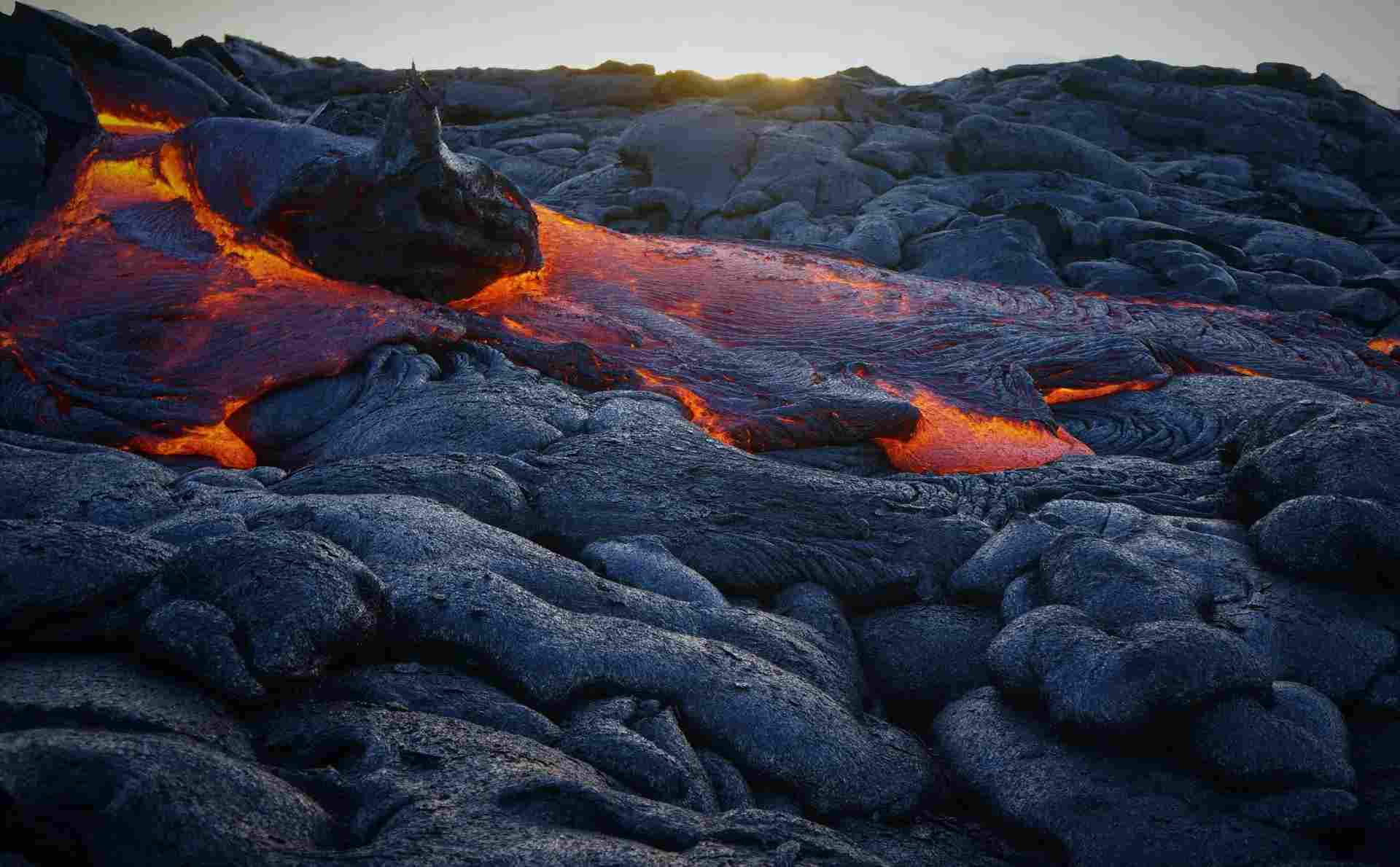 Lava from igneous rocks. 