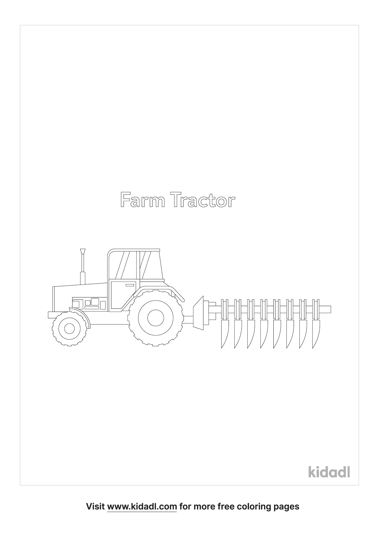 Farm Tractor Coloring Page
