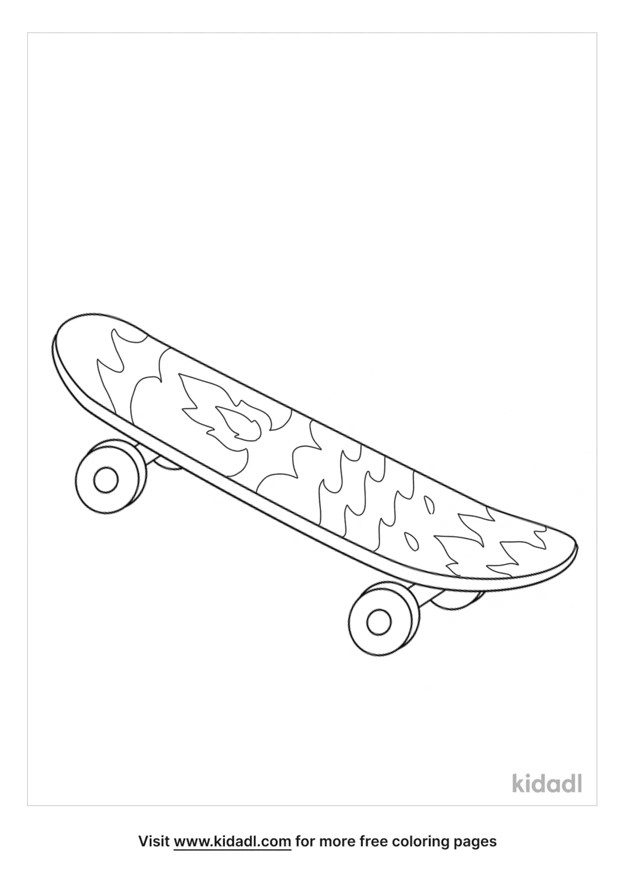 Fire Skateboard Coloring Page