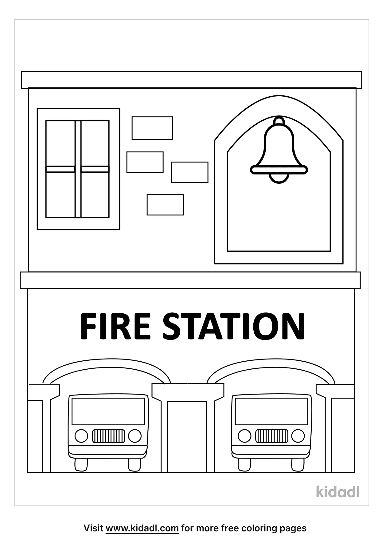 Fire Station Coloring Pages Free Buildings Coloring Pages Kidadl