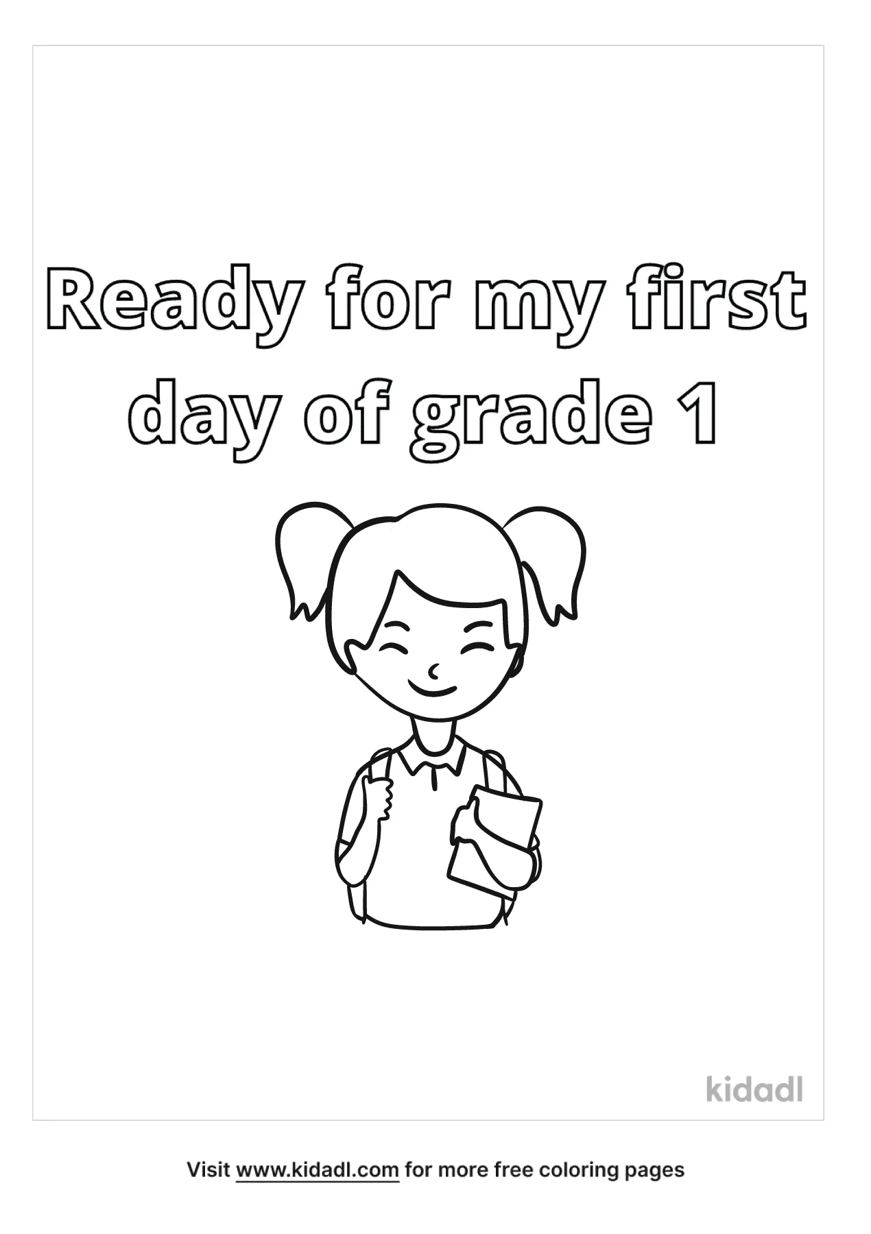 First Day Of 1st Grade Coloring Page