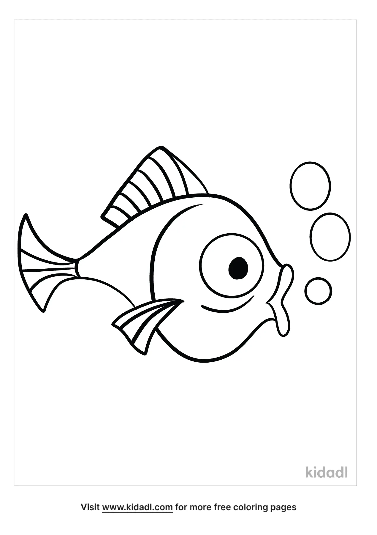 Fish Bubbles Coloring Page