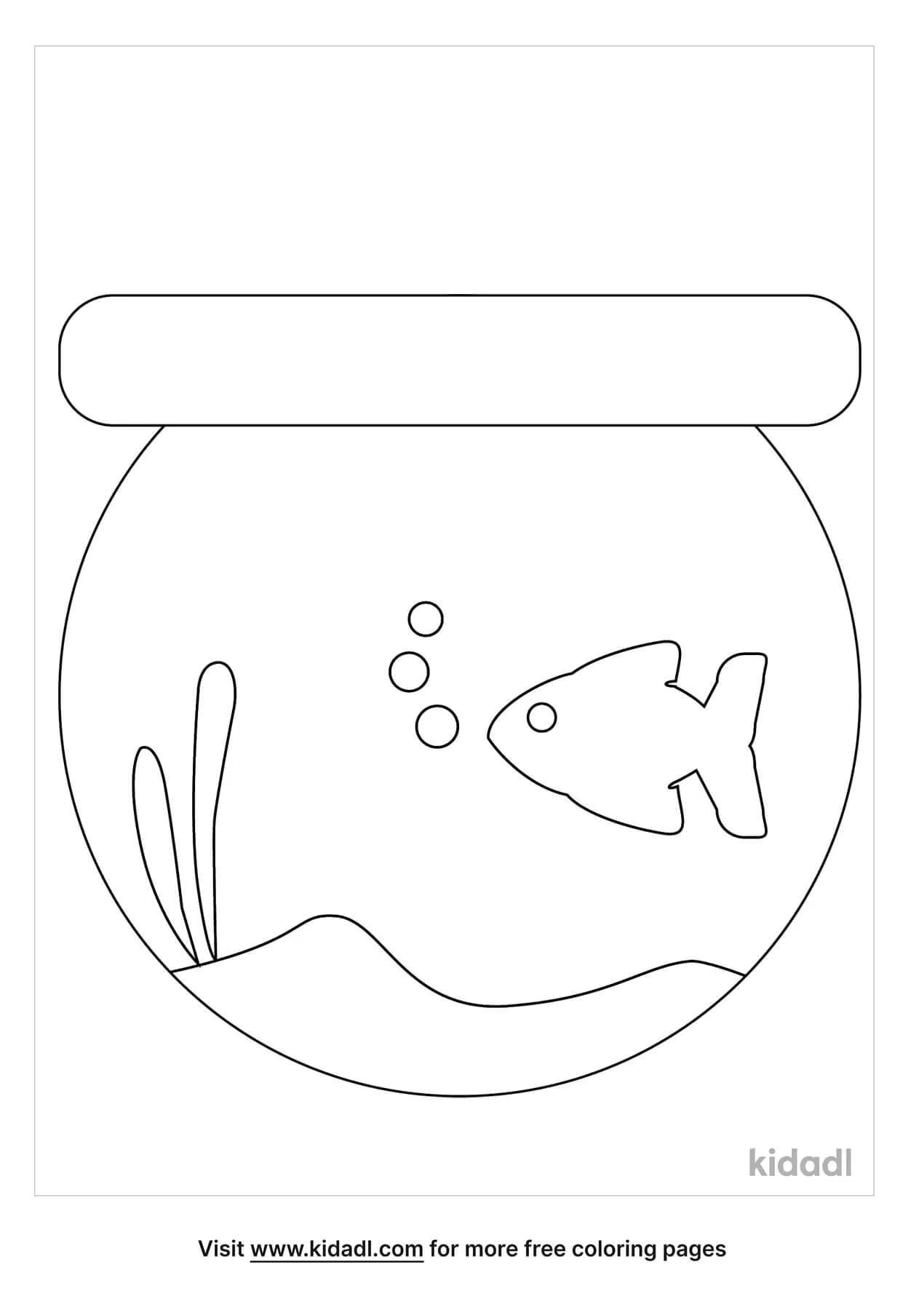 coloring pages of fish bowl