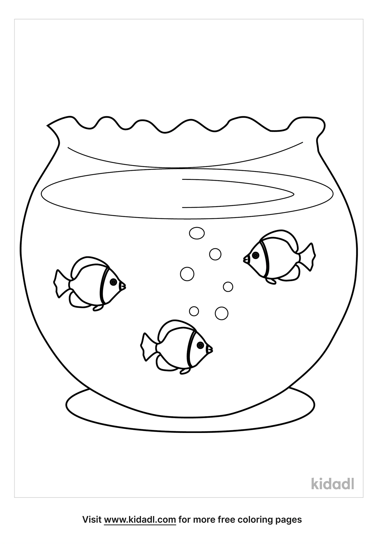 coloring pages of fish bowl