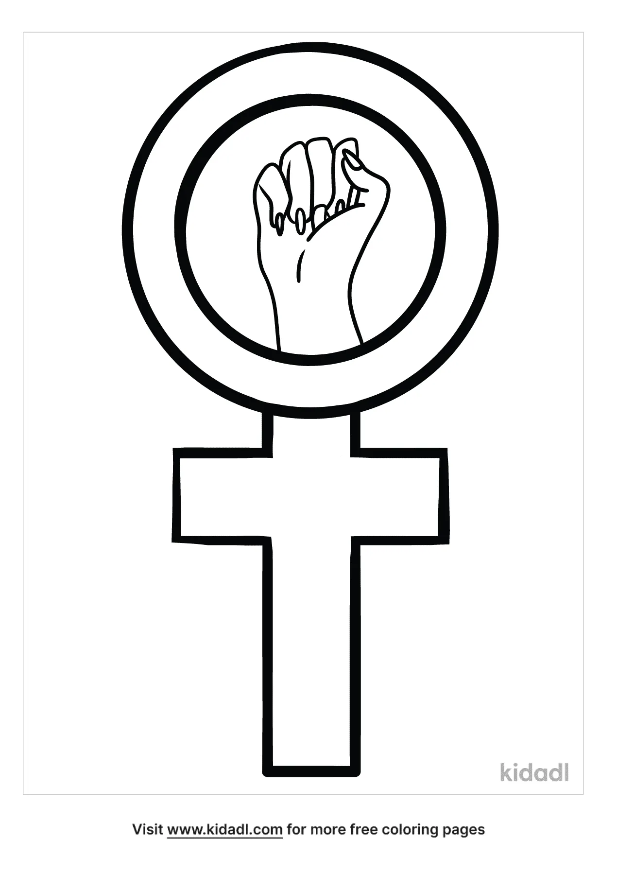 Fist In Women's Sign Coloring Page
