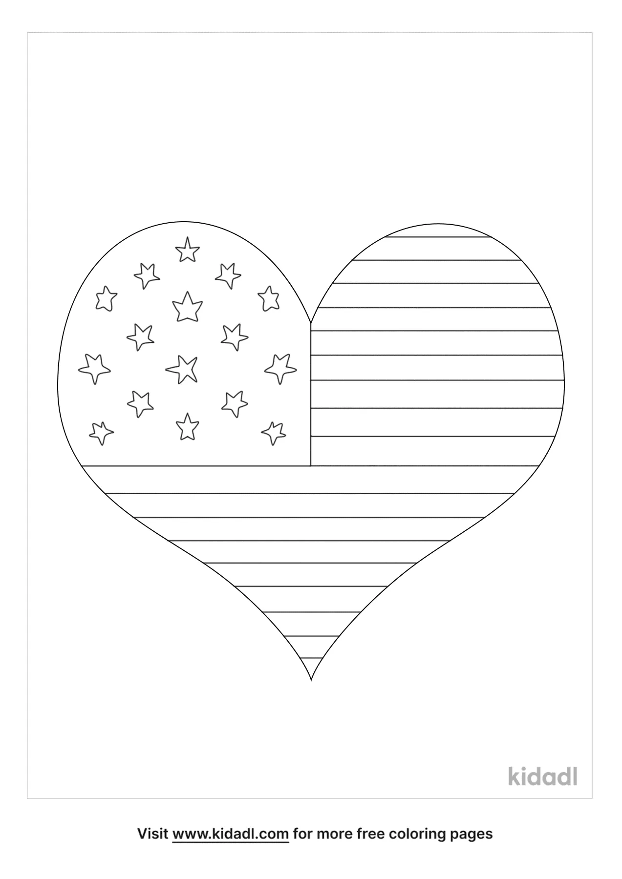 Flag And Heart Coloring Page | Free Flags Coloring Page | Kidadl