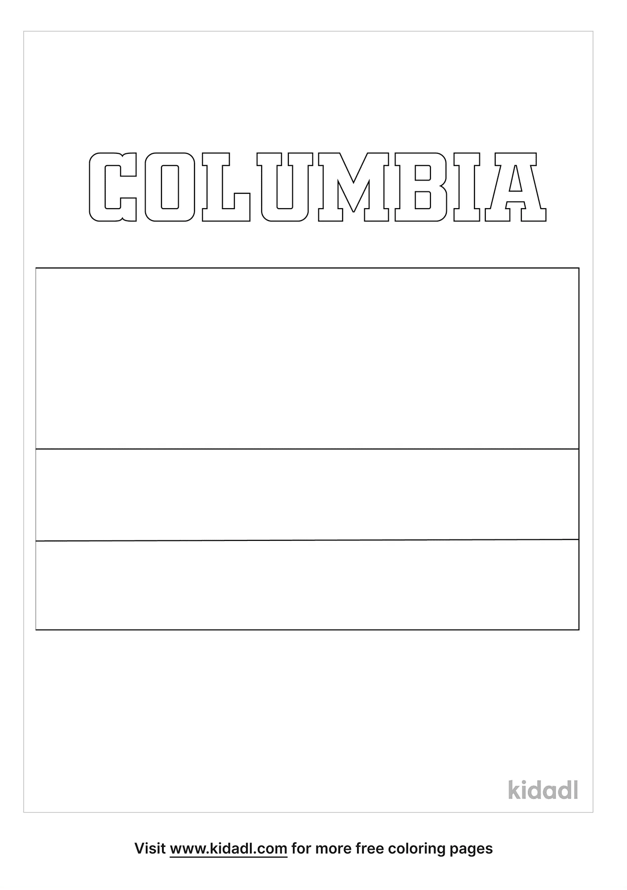 Flag Of Columbia Coloring Page