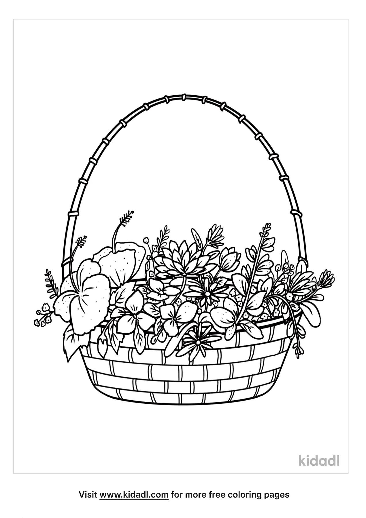 basket of flowers coloring pages