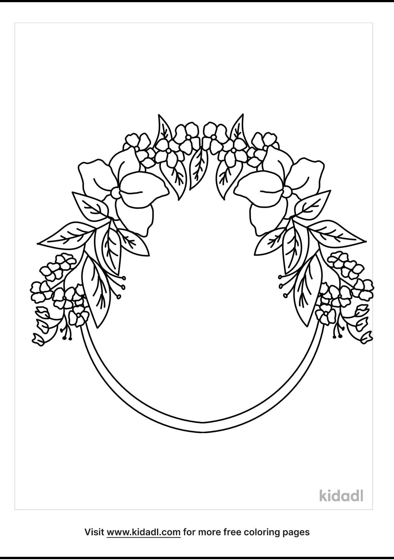 Flower Wreath Coloring Pages Free Flowers Coloring Pages Kidadl