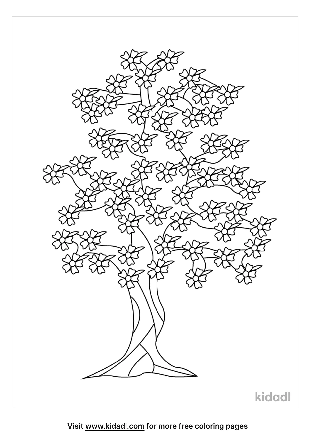 spring tree coloring pages